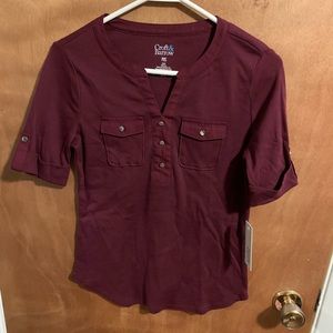 Croft and Barrow maroon dress shirt NWT sz PXS